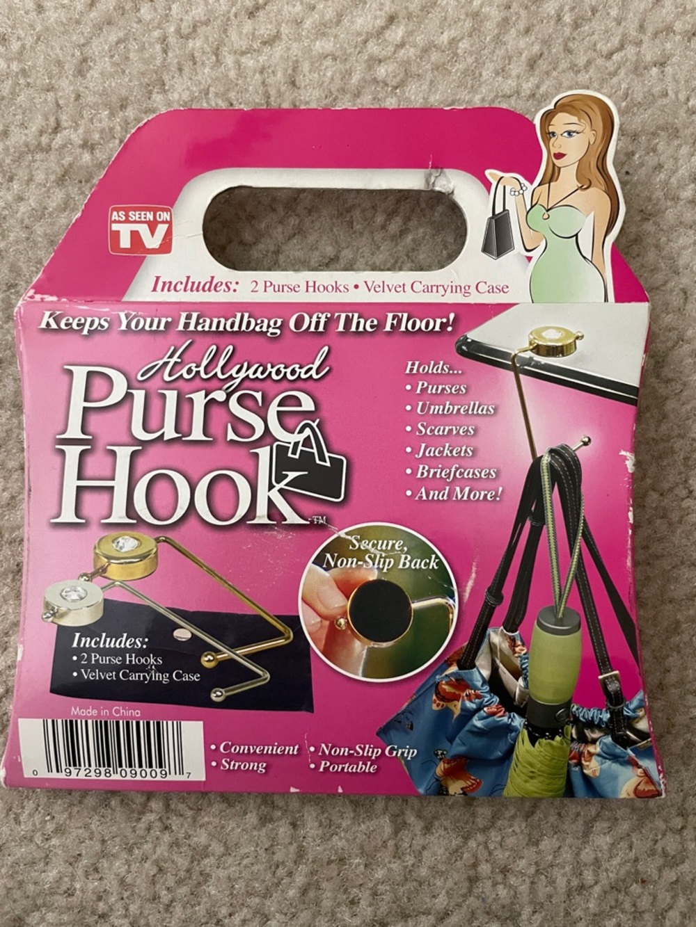 As Seen on TV Purse Hook, 2 Pack - Picture 2 of 2